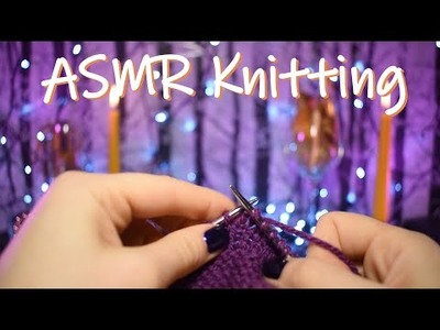 ASMR Knitting | Purple and Yellow Snood, Knitting in Silence - No Talking!