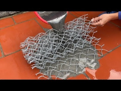 Cement ,iron nets and broken jars .The idea of ​​making a unique and easy coffee table and chair set