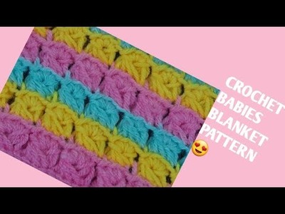 COLOURFUL CROCHET BABIES BLANKET PATTERN *tutorial lesson *diy stitchers kitchen  woolenthreadwork