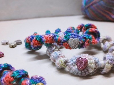 Come fare un Semplice Braccialetto all'Uncinetto | Easy Crochet Bracelet (English Subtitles)