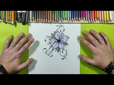 Como dibujar una flor ???? paso a paso 24 | How to draw a flower???? 24