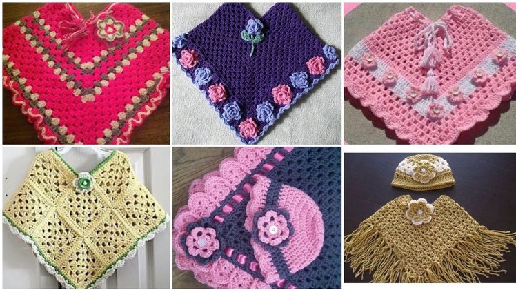 Crochet baby poncho designs #Crochet #poncho with beautiful designs #babyfashion