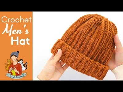 Crochet Basic Men Hat. Beanie Tutorial