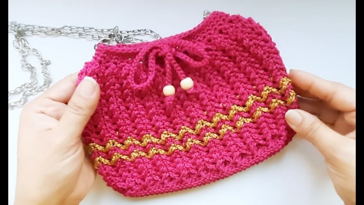 Crochet cross body sling bag tutorial | Crochet bag. crochet purse. crochet drawstring bag