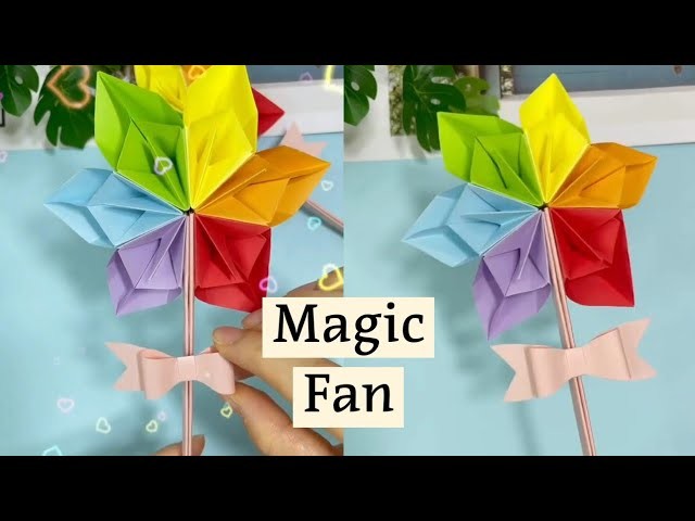 DIY PAPER MAGIC FAN. Paper Crafts For School. Paper Craft.Paper Hand Fan.Paper Craft New #shorts