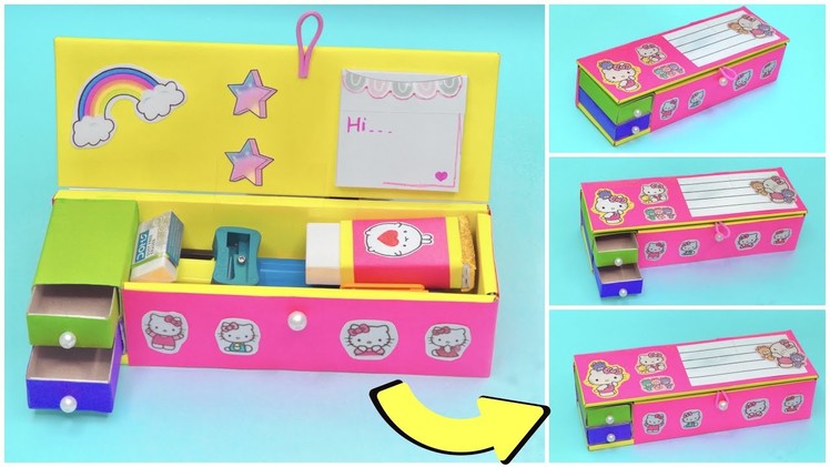 DIY Pencil box from cardboard || How to make pencil box easy