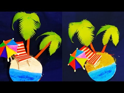 DIY sea beach Showpiece | Coconut shell craft idea | Unique design showpiece idea with coconut shell