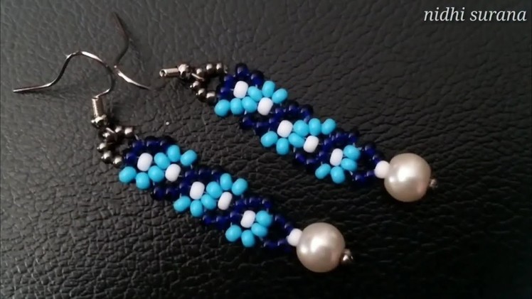 ⚜️Easy & Beautiful Long Earrings with Seed bead & Pearls.Beaded Jewelery Tutorial diy