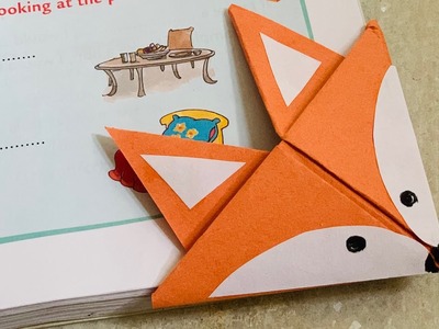 Easy Fox bookmark.origami #shorts #perkymomandkids