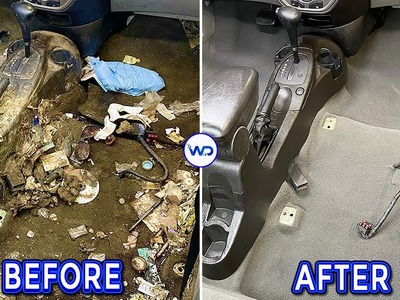 Hoarder's ABANDONED Car Cleaned For The First Time In YEARS! INSANE Detailing Transformation!