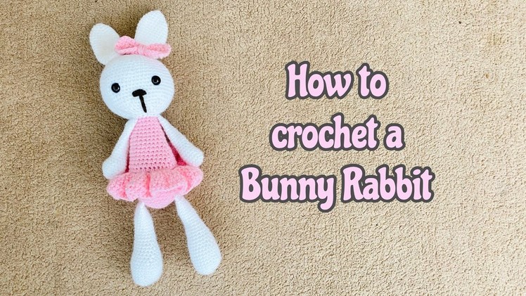 How to crochet a bunny. Amigurumi Bunny Rabbit. Crochet stuffed toy
