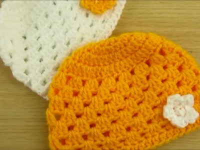 How to crochet a Newborn hat tutorial Beginners friendly - Happy Crochet Club