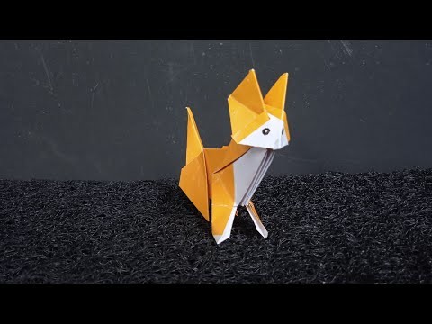 How to make a 3D paper cat - Origami paper cat