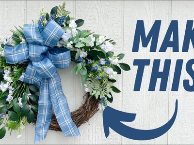 How to make an EASY spring wreath. DIY wreath making tutorial