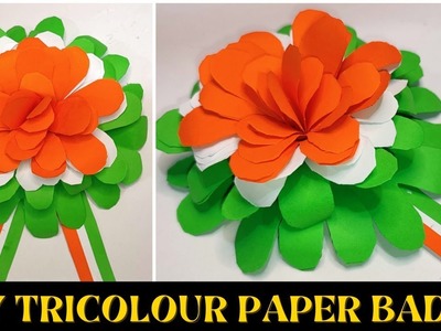 How To Make Tri Colour Badge For Republic Day Craft Idea For Republic day DIY Tricolour Paper Badge