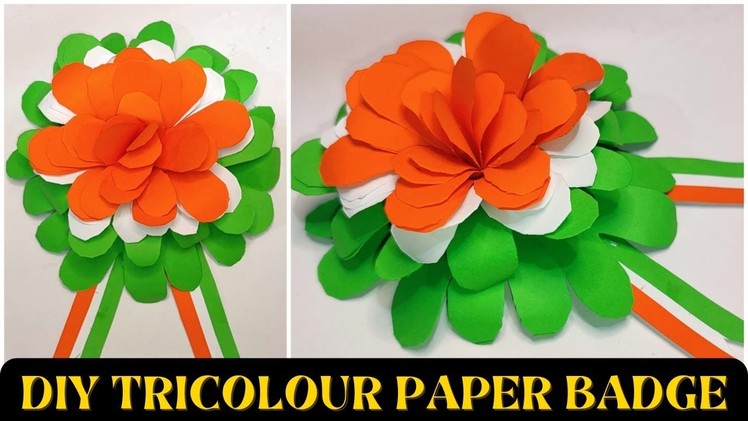 How To Make Tri Colour Badge For Republic Day Craft Idea For Republic day DIY Tricolour Paper Badge