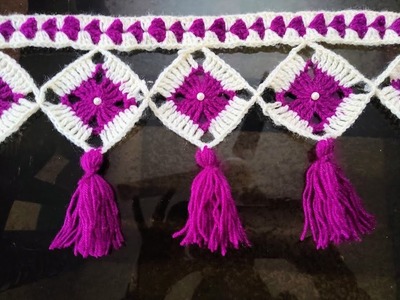 How to make woolen toran.crochet easy and beautiful toran#Wowcreation
