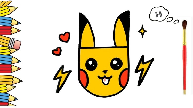 How to Turn H into Pikachu, Easy Drawings. letters H Drawings. Art video