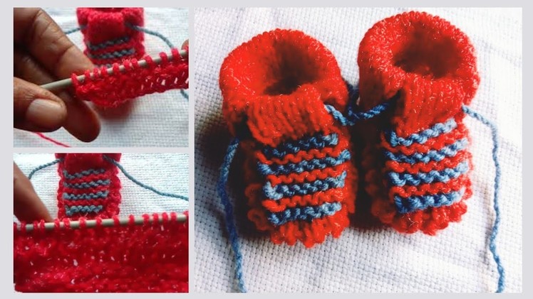 Learn How to Knit Cutest Baby Booties #knittingpatterntutorials