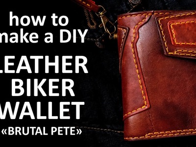 Leather BIKER WALLET | Leather craft DIY | Tutorial and pattern download