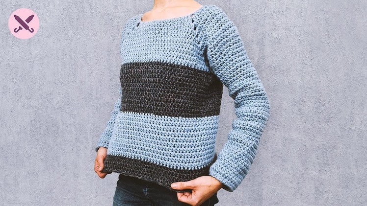 Maglione all'Uncinetto - Tutorial Semplicissimo | EASY Crochet Sweater Tutorial (English Subtitles)