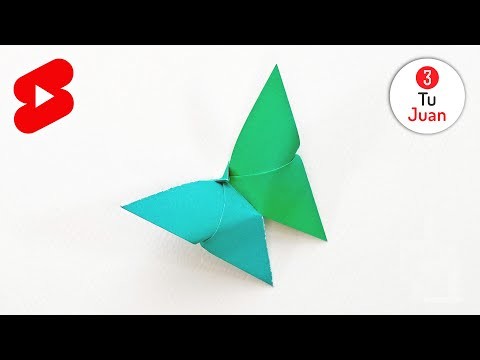 Mariposa de Papel, RÁPIDO y Muy Fácil de Hacer - Manualidades en Origami DIY ???? #Shorts