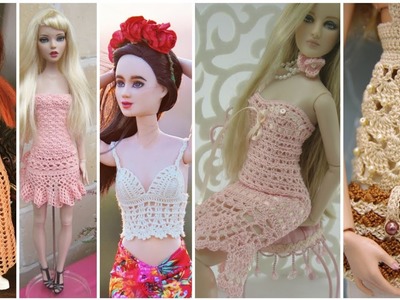 Most fascinating crochet Barbie outfit ideas.Amazing doll's fashion dress made with crochet