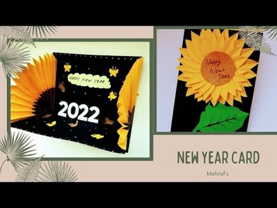 New year pop up card sunflower theme.Sunflower pop up card.Card making.Mehraf's Creation
