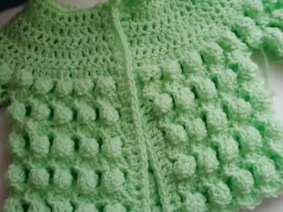 Pretty bobbles crochet  baby cardigan Part 2 the body by Crochet Nuts