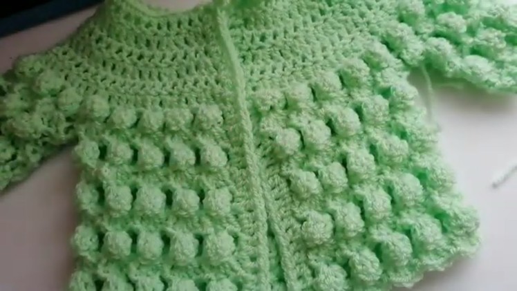 Pretty bobbles crochet  baby cardigan Part 2 the body by Crochet Nuts