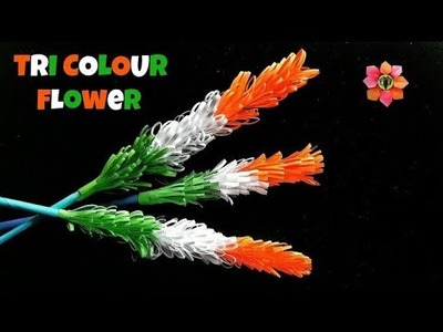 Republic Day Craft Ideas Easy. DIY Tricolour Flower. Republic Day Craft Idea Easy Flower #shorts