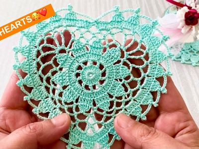 Super Easy Crochet Heart Napkin and Table Motif Pattern