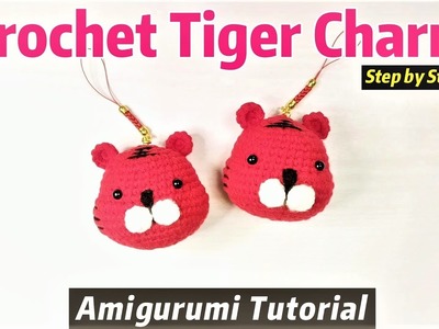 Super Easy Crochet TIGER Charm - Amigurumi Tutorial | ❤️‍???? Step by Step ❤️‍????