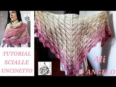 TUTORIAL    UNCINETTO  EMBOSSED CROCHET       SCIALLE .CHAL    ALI    D'ANGELO DOUBLE  FACE