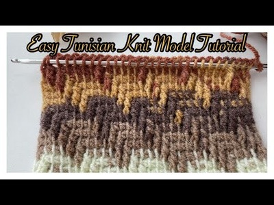 Very Beautiful Tunusian Crochet Knit Model -9-Tutorial.Çok Güzel Tunus İşi Örgü Modeli Yapımı