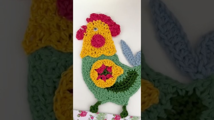 Aplique de#gallina de #crochet #diy #ganchillo #handmade