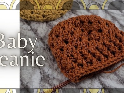 Baby crochet beanie, 0-3month hat, crochet hat for baby. #babyhat  #baby #beanie #lefthandedcrochet