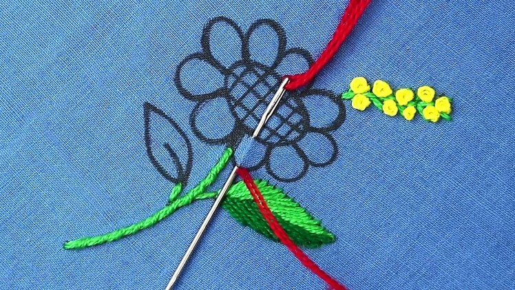 Beautiful flower embroidery designs for dress - very easy flower embroidery tutorial for beginners