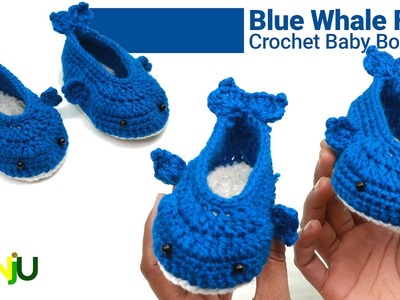 Blue Whale Fish Crochet Baby Booties | Cute Baby Booties | Crochet Baby Shoes by Sanju