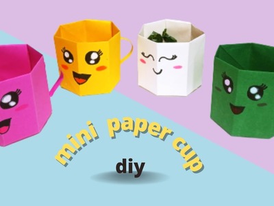 Como fazer mini caneca de papel | Easy origami paper cup | Paper Crafts For kids | Origami craft
