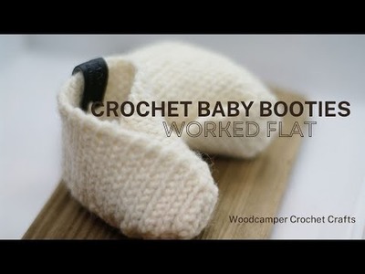 Crochet Baby Booties - Worked Flat - Fast, Easy, Free Pattern