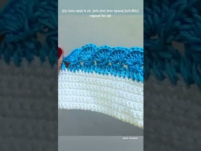 Crochet rolling fan border.crochet wave border pattern very simple and easy