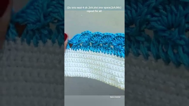 Crochet rolling fan border.crochet wave border pattern very simple and easy