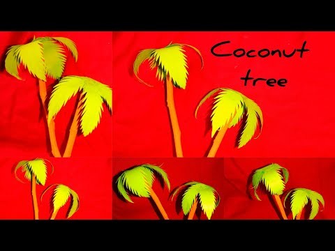 DIY Coconut tree make with paper | How to make coconut tree ???? | Amazing craft idea | Paper craft