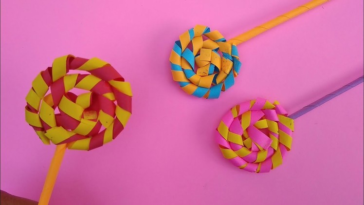 Diy how to make paper lollipop candy | paper craft | origami candy making