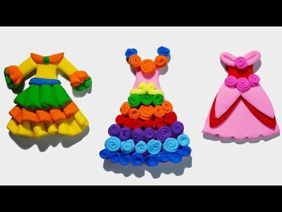 DIY How to Make Polymer Clay Miniature Colorful Dress Set with flower Dress and Cute Dress
