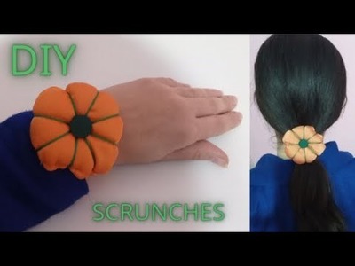 DIY SCRUNCHES. Scrunchies Making Idea. Scrunchies Sewing Tutorial ,Hair Tie, diy hair scrunchies