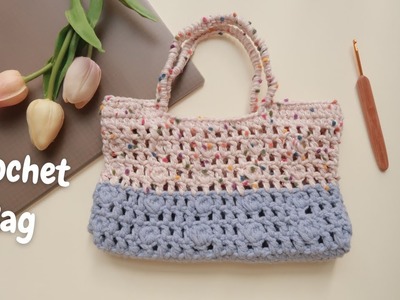 Easy crochet handbag market bag | Crochet tutorial