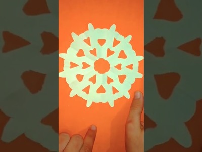 Flower cutting | Snow flakes making with paper | Paper craft #shorts