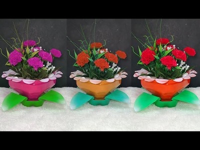 Flower pot making || Brilliant craft ideas from plastic bottles